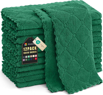 12 Pzas Paños Terriopelo Coral Absorbentes 10x10pulg