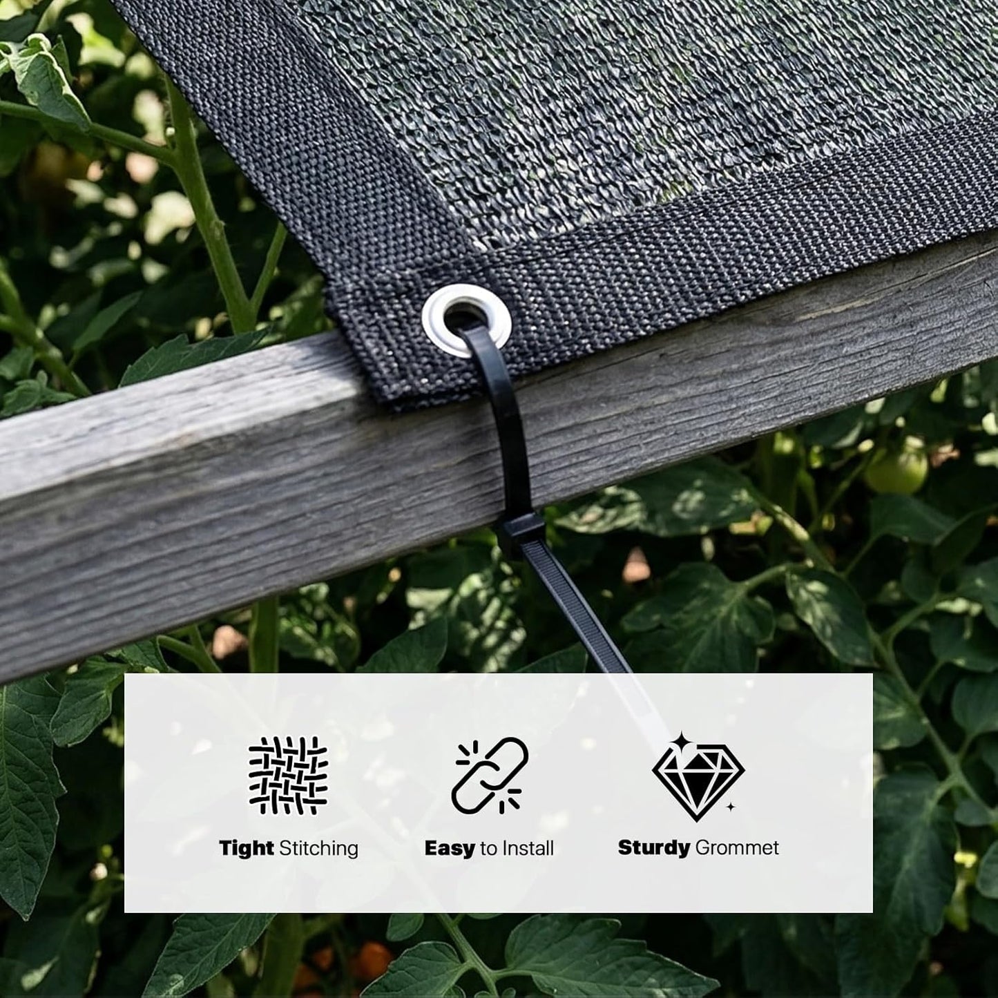 Tela sombra 50% negra malla 8x16ft UV resistente