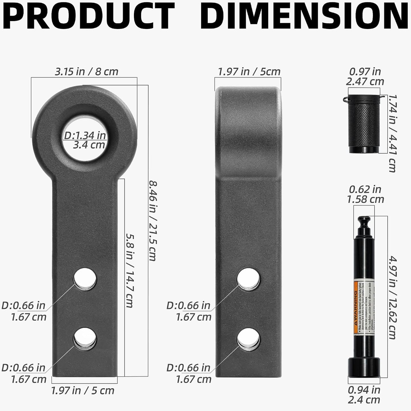 Soporte enganche grillete 2" 79300lb resistencia