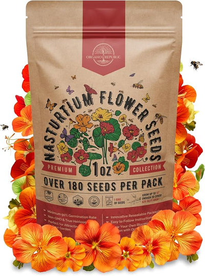 Semillas capuchina 1oz sin OGM para jardín casero