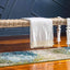 Alfombra abstracta moderna 2.7x10ft azul/beige