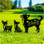 Estacas decorativas de metal con perros chihuahua para jardín