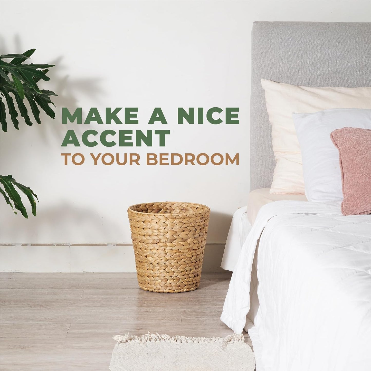 2 Pzas Cubo Basura Ratán para Baño Dormitorio