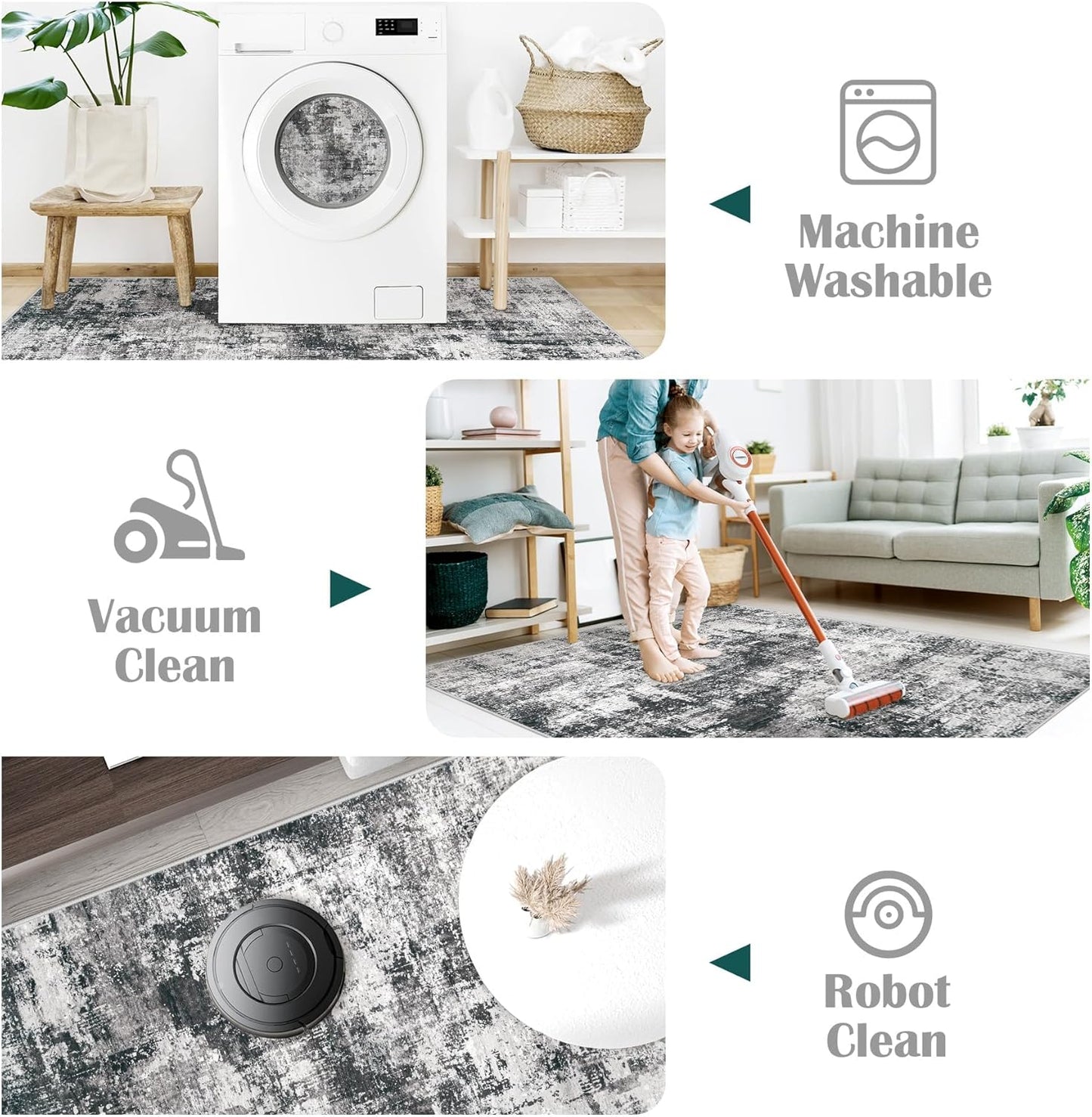 Alfombra 6x9ft sala comedor dormitorio antiderrap moderna