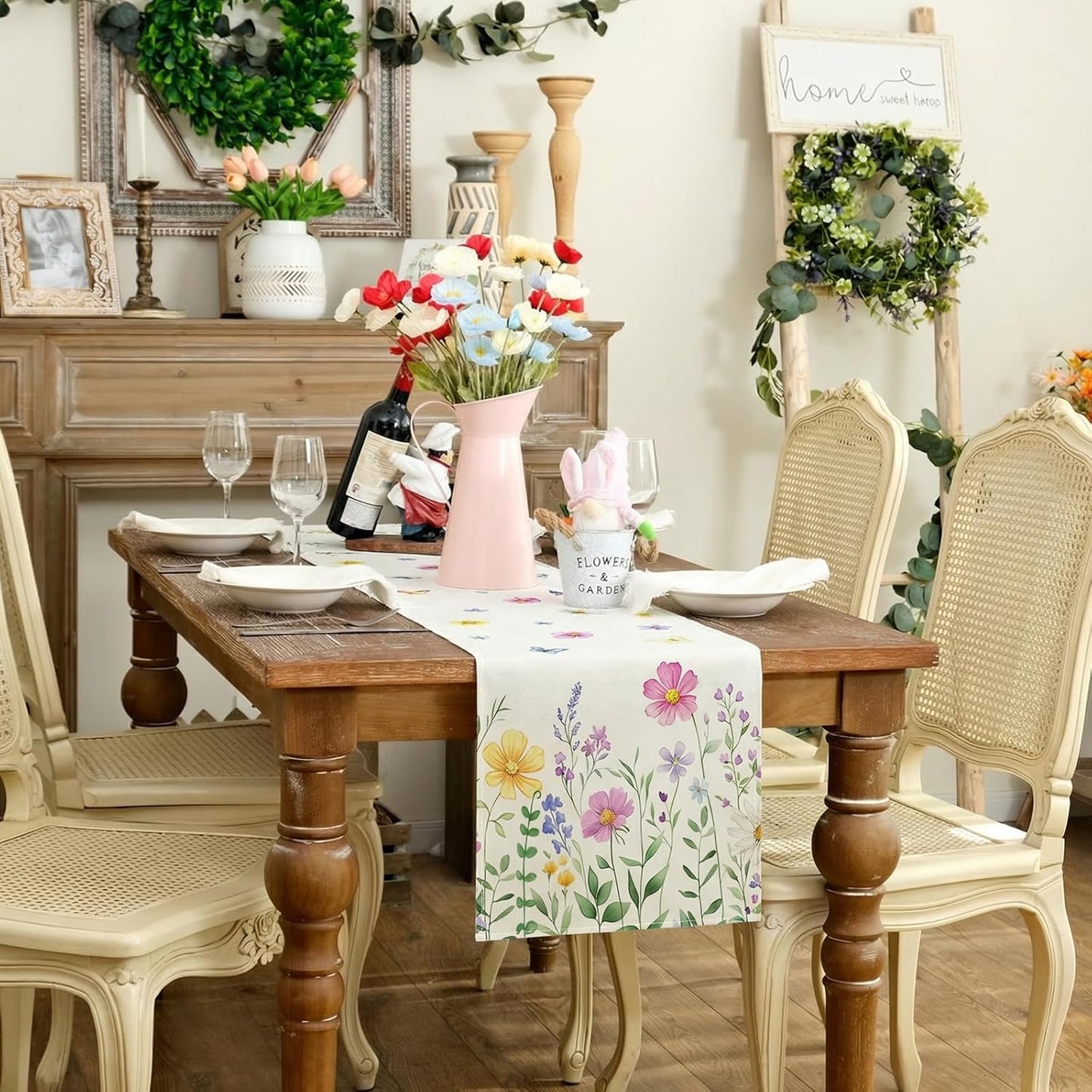 Camino mesa acuarela 13x48pulg decoración cocina