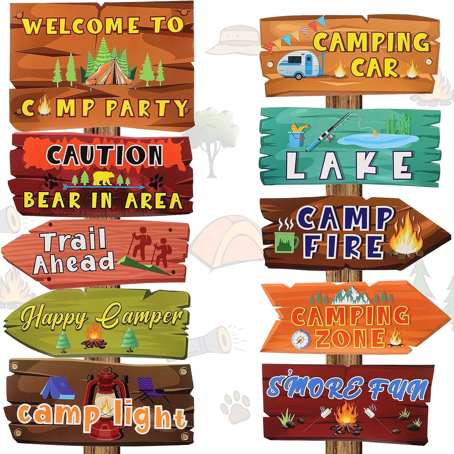 Letrero Bienvenida Fiesta Campamento Exterior