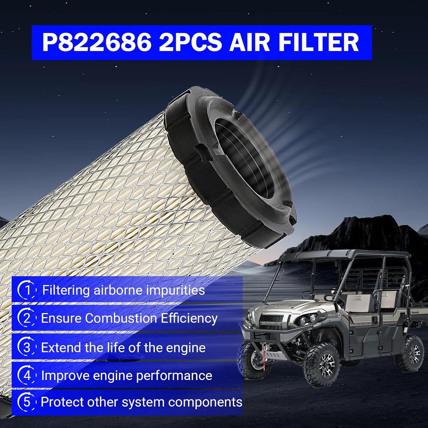2 Filtros aire repuesto Baldwin RS3715