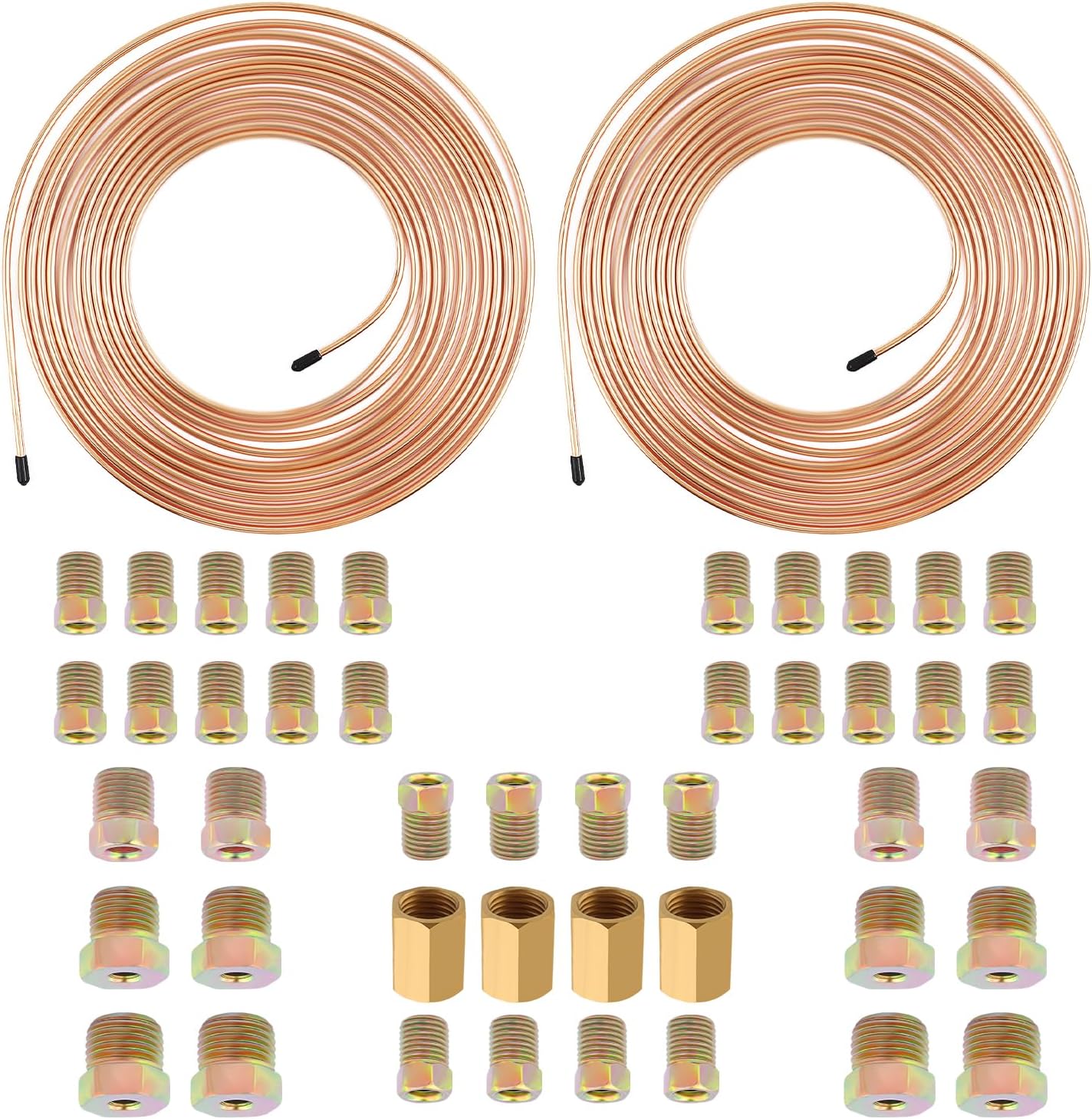2 Set Kit Líneas Freno 3/16" Cobre Flex Con Accesorios