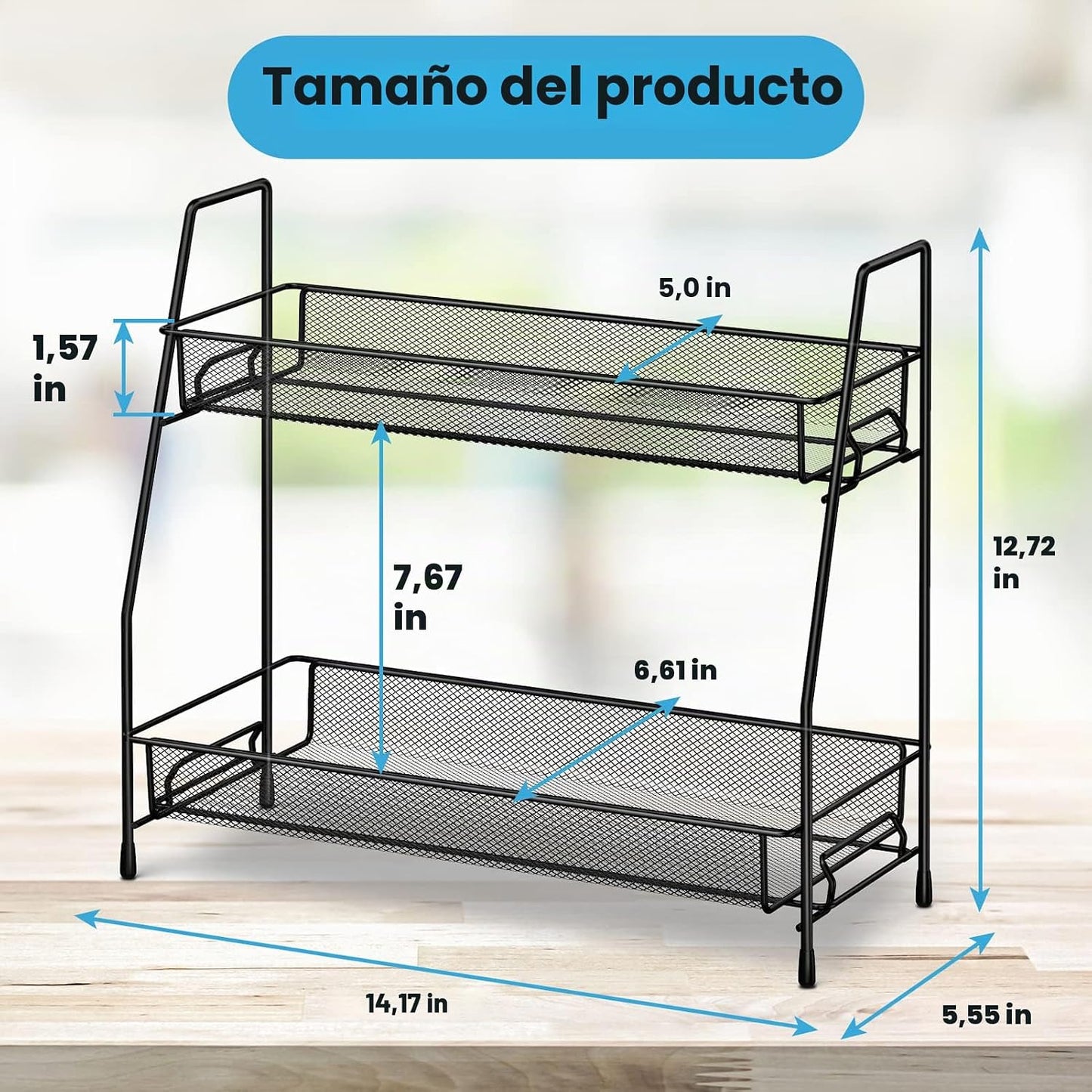 Organiz. especias baño cocina encimera