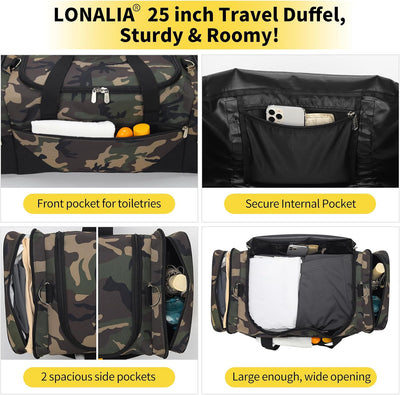 Bolsa viaje hombre 25pulg 56L espaciosa camuflaje