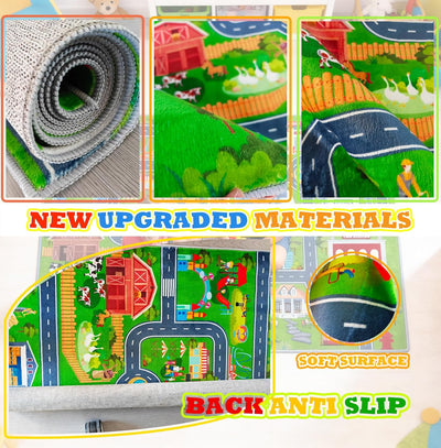 Alfombra coche para niños 31x47" carreras