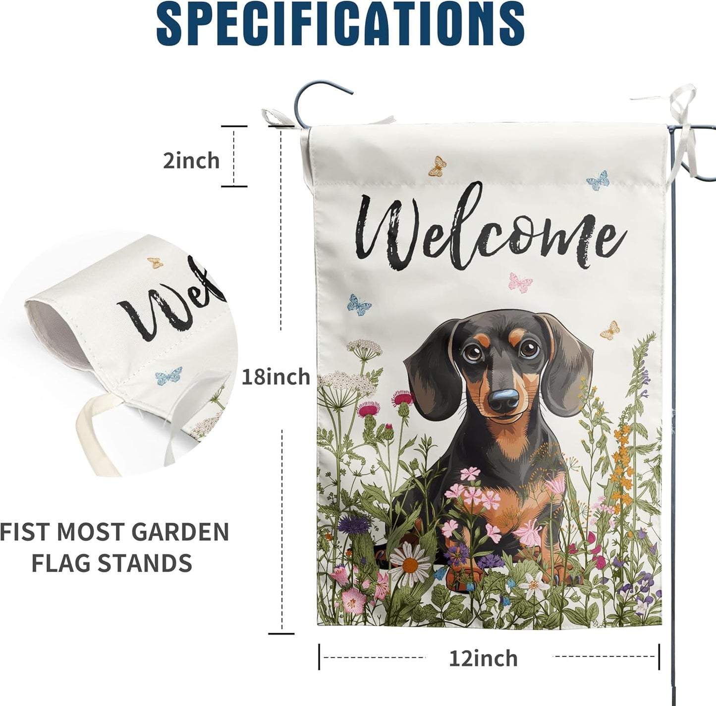 Bandera floral para perro jardín primavera verano