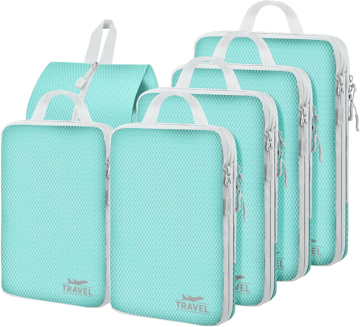 Set 4 Cubos Embalaje Organizadores Viaje Azul