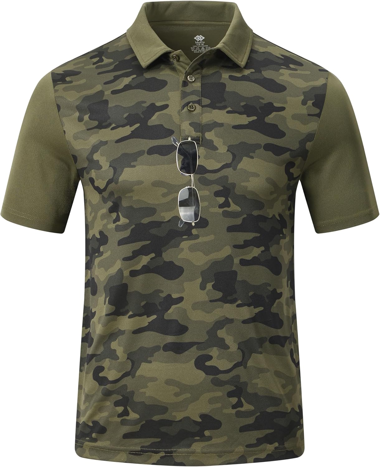 Polo deportivo hombre secado rápido camuflaje a rayas