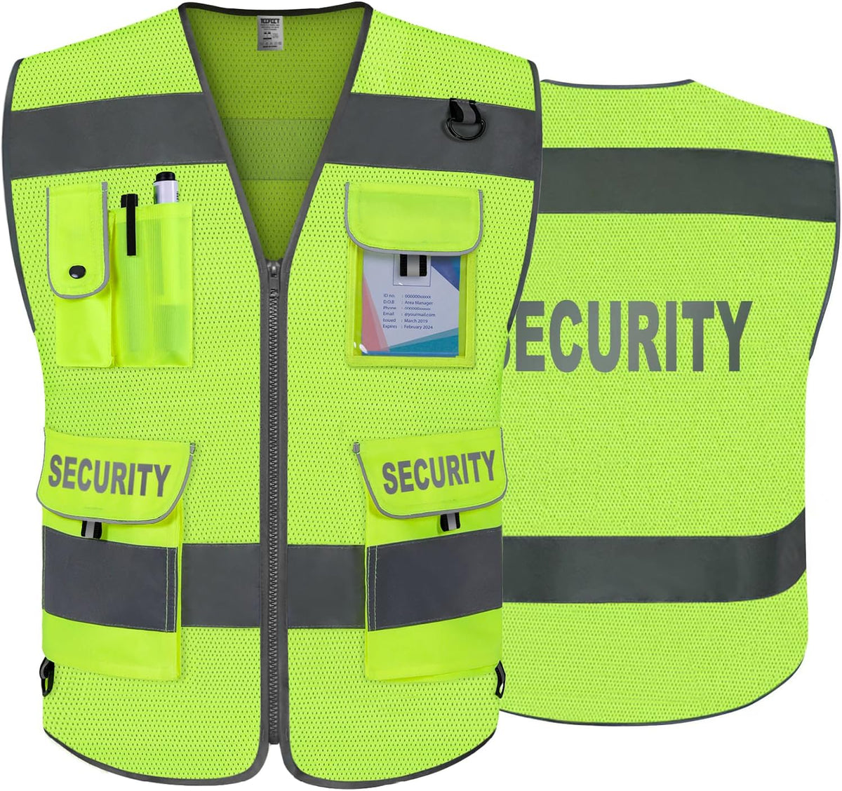 Chaleco seguridad malla 9 bolsillos ANSI/ISEA G100S amarillo