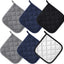 Set 6 soportes algodón para ollas negros azules grises