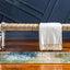 Alfombra abstracta moderna 2.7x10ft azul/beige