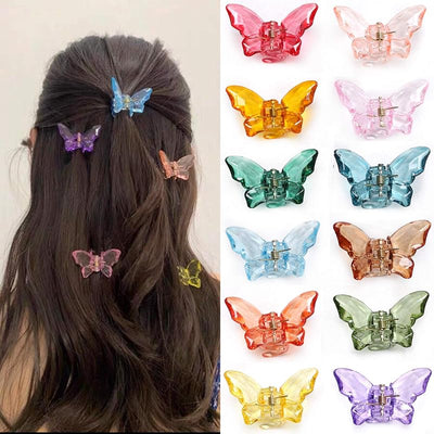 Pinzas garra cabello transparentes 1.8pulg set 24