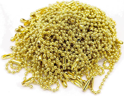 150 Cadenas Perro 3.937pulg Cierre Bola Níquel Dorado