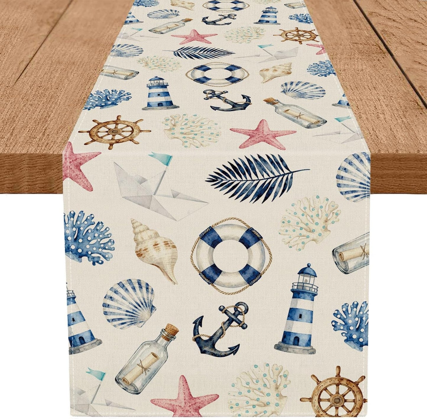 Camino Mesa Verano Náutico Decoración 13x72pulg
