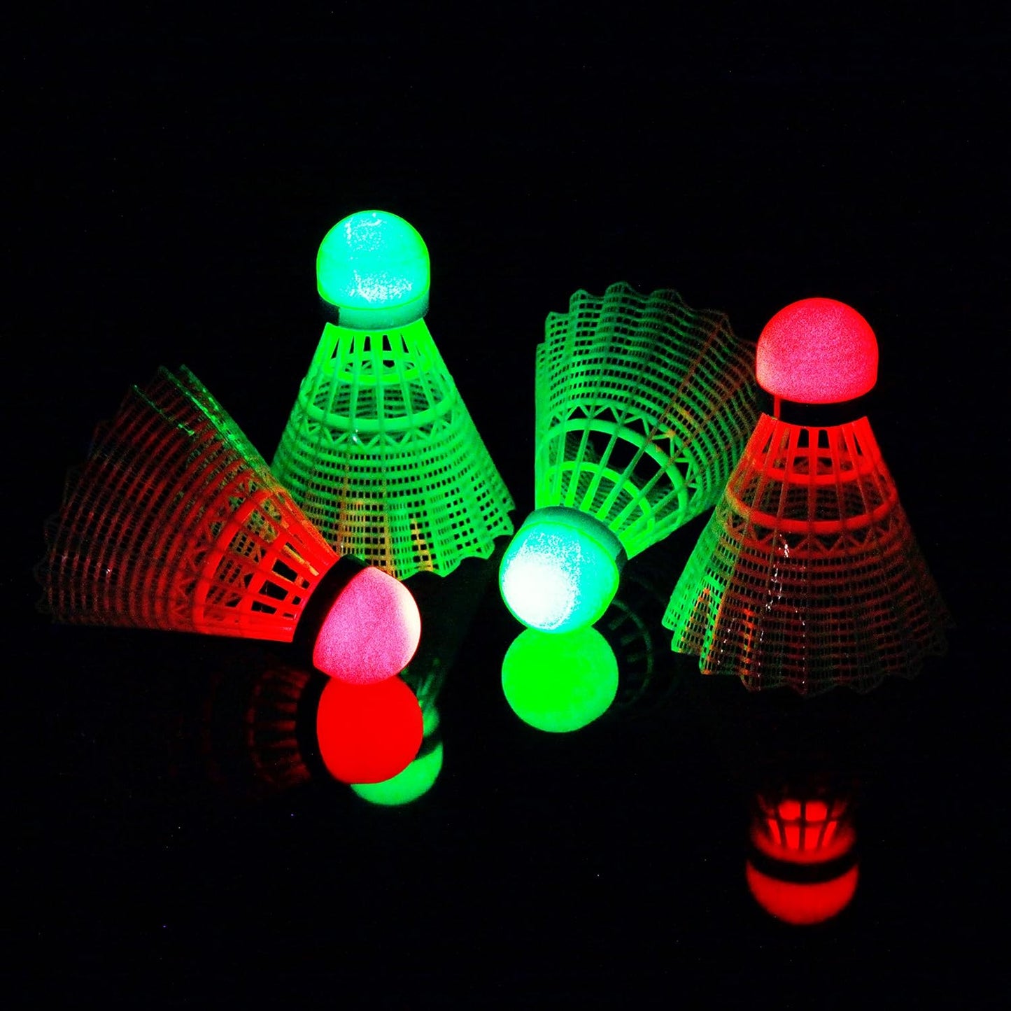 Volantes LED bádminton 4pcs blanco brilla en la oscuridad