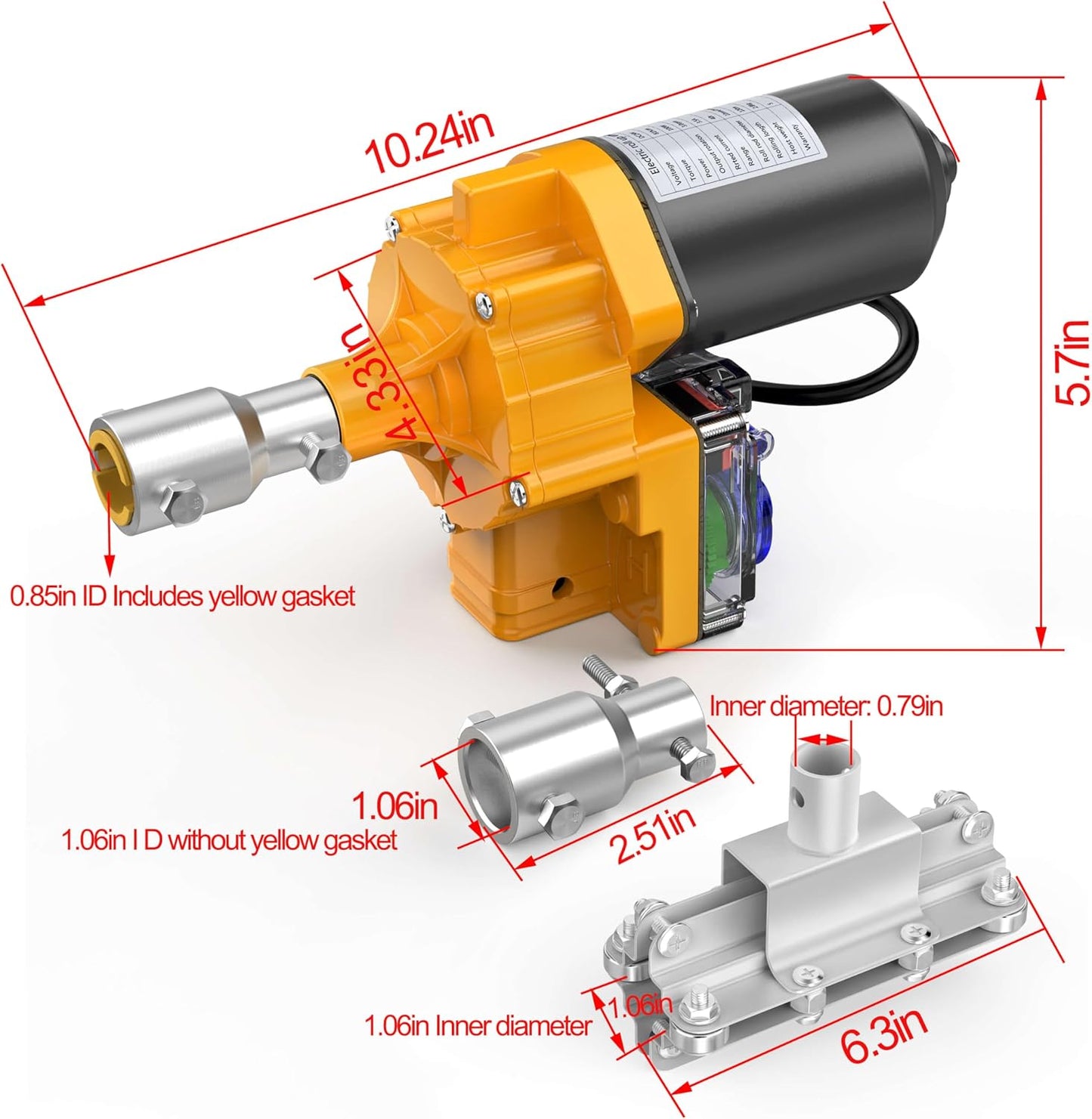 Kit motor enrollable 24V 100W para ventanas y rejillas invernadero
