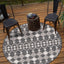 Alfombra exterior Trellis redonda 4ft1pulg carbón/marfil