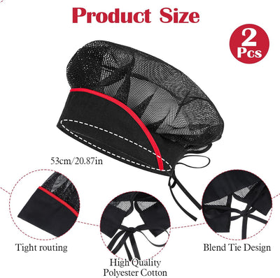 2 Pzas Cubiertas Pelo Cocina Redes Reutilizables Negro