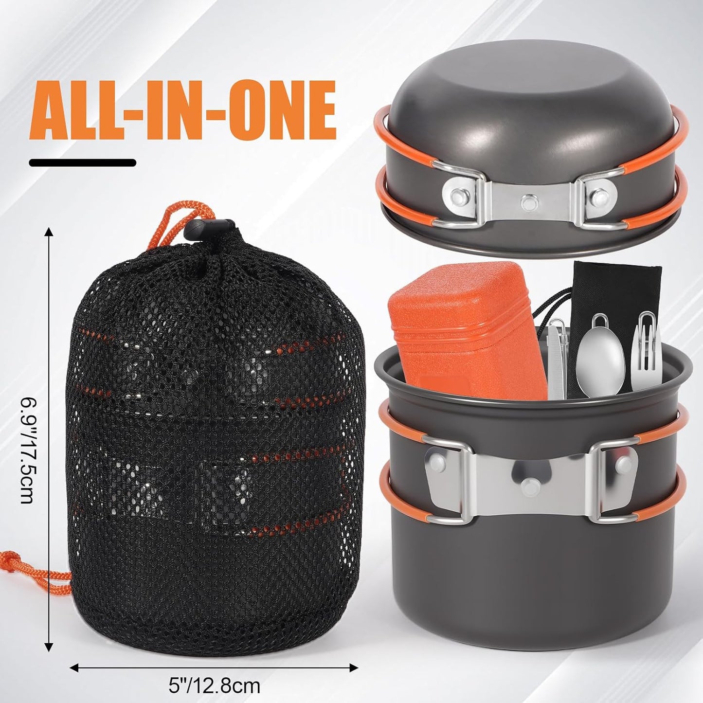 Set 4 platos acero inox para campamento senderismo