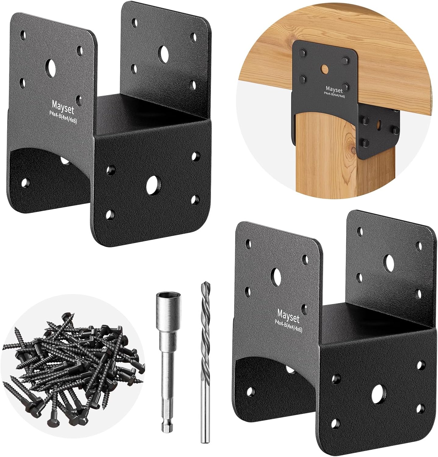 Conector anclaje poste acero inox soporte viga madera 4x4