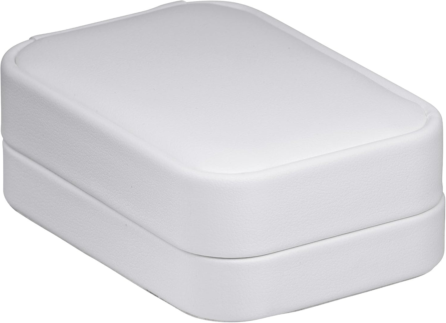 Caja pendientes estilo T cuero sintético terciopelo blanco