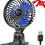Ventilador USB portátil silencioso con aire frío azul negro