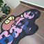 Alfombra moderna morado 35x23pulg habitación niños y oficina