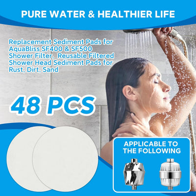 Almohadillas repuesto filtro ducha AquaBliss SF400/SF500 48 pzas