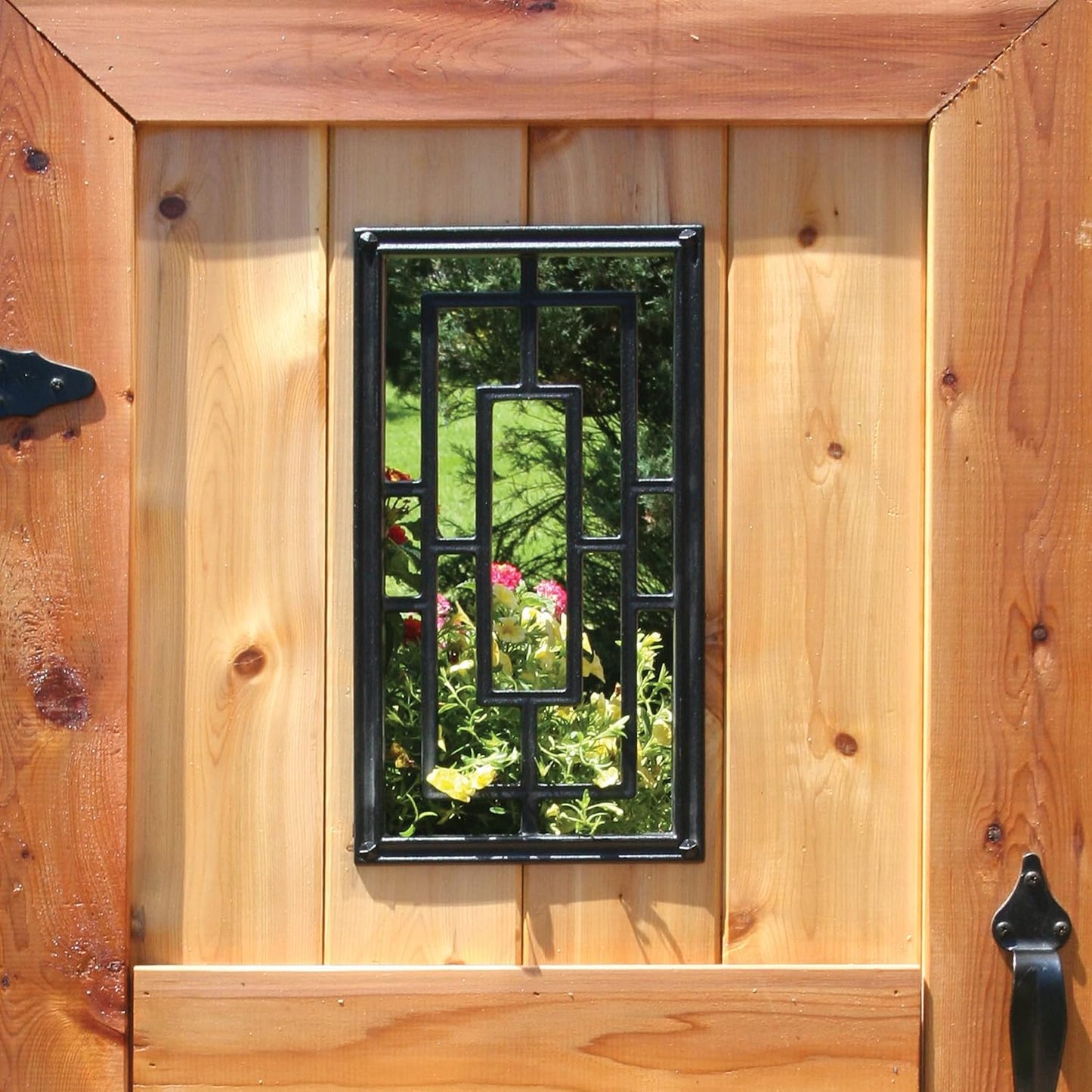 Inserto decorativo rectangular para puertas y jardín 9x17 negra