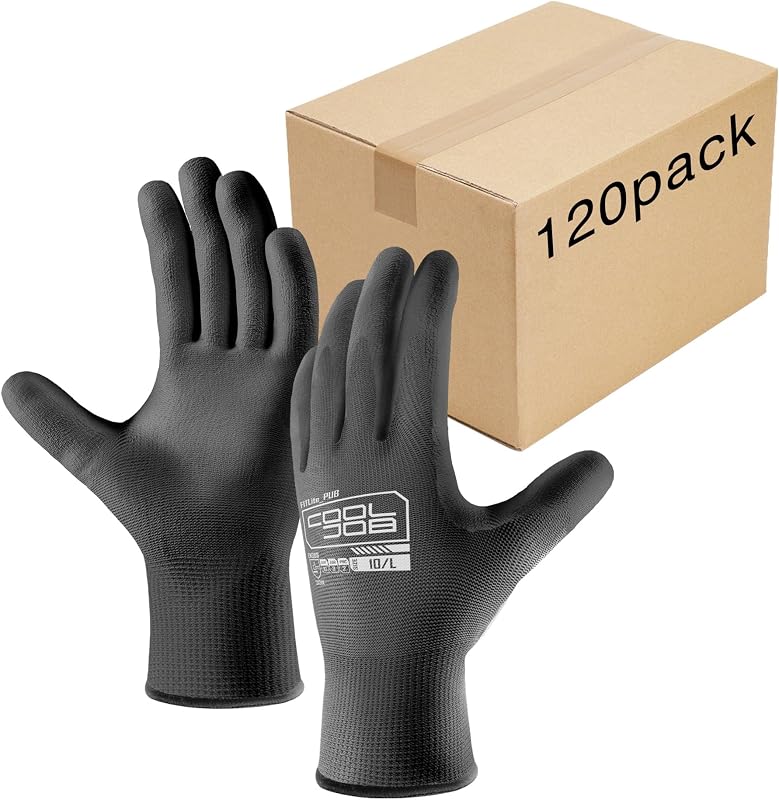 120 Pzas Guantes Trabajo Seguridad Antiderrap para Hombres