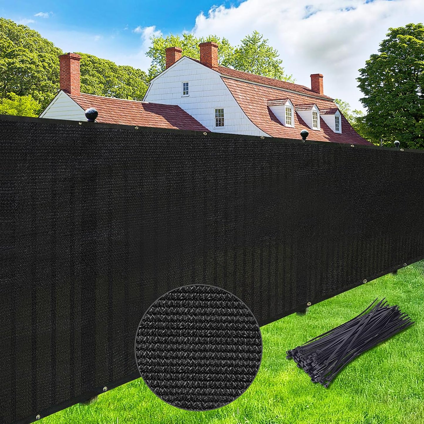Malla privacidad valla 4x50ft color negro resistente