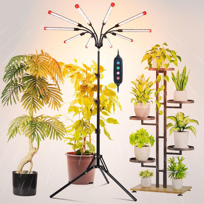 Luz cultivo 10 cabezales soporte plantas altas