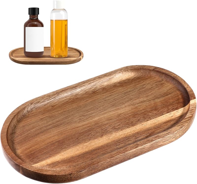 Bandejas madera acacia mini platos tocador encimera