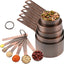 Set 12 Tazas y Cucharas Medidoras Cobre Cocina