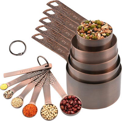 Set 5 Tazas y 6 Cucharas Medidoras Acero Inox