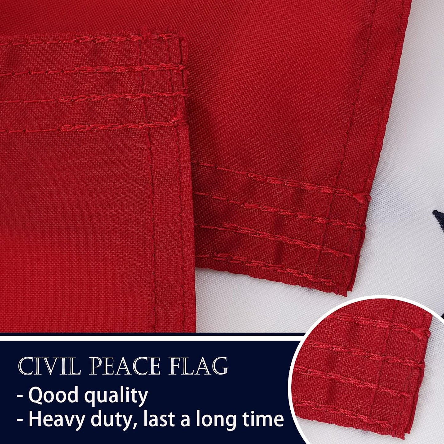 Bandera paz 4x6ft doble cara poliéster con ojales