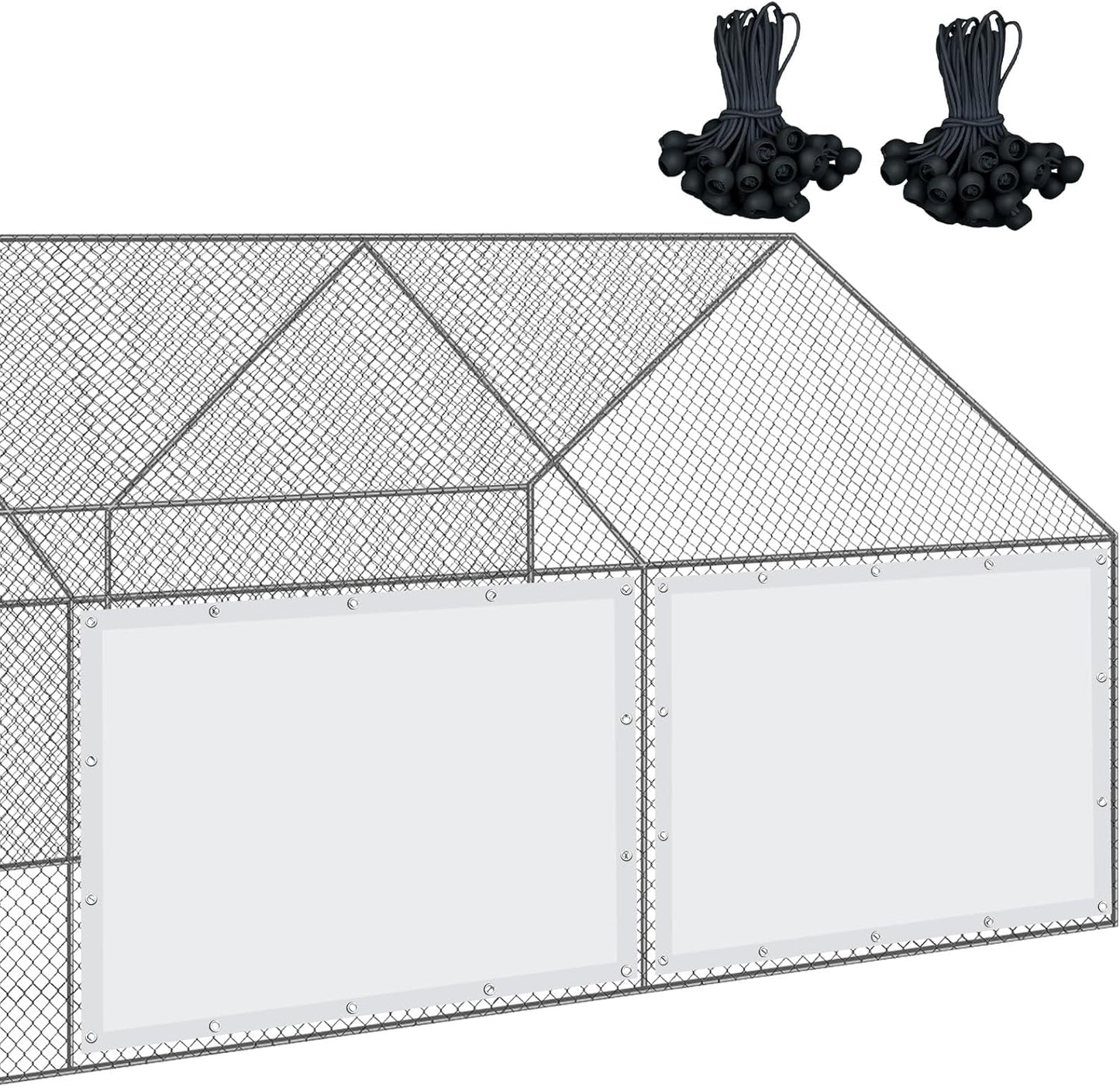 Cubierta gallinero impermeable 6.3x3.9pies elásticas