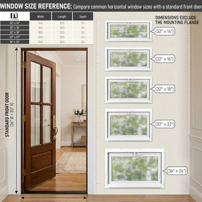 Ventana deslizante baño 32x22pulg doble vidrio templado malla fibra