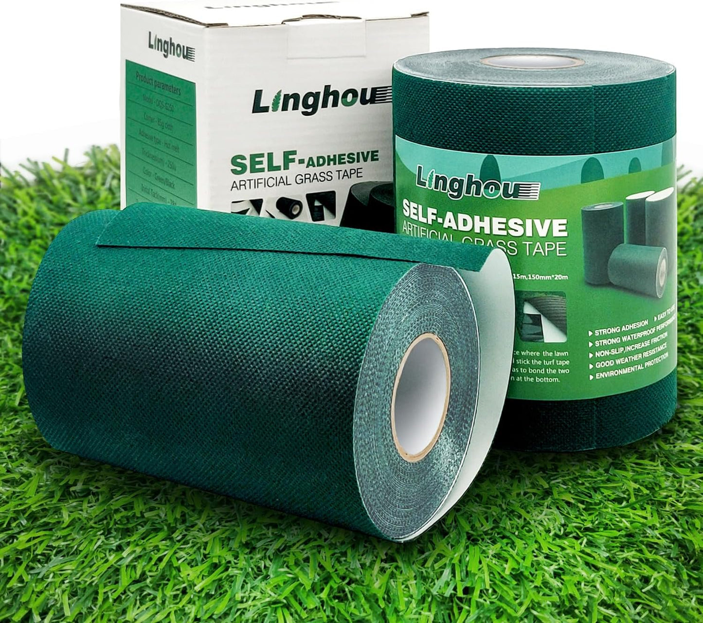 Cinta autoadhesiva césped artificial 6x16ft