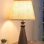 Lámpara Mesa Estilo Granja Base Metal Pantalla Lino Beige