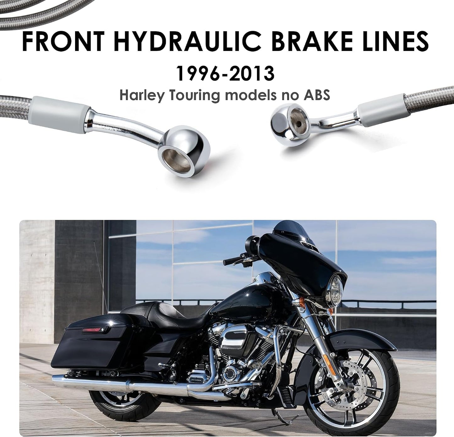 Líneas freno delantero Harley FLH 1996-2013 acero inox