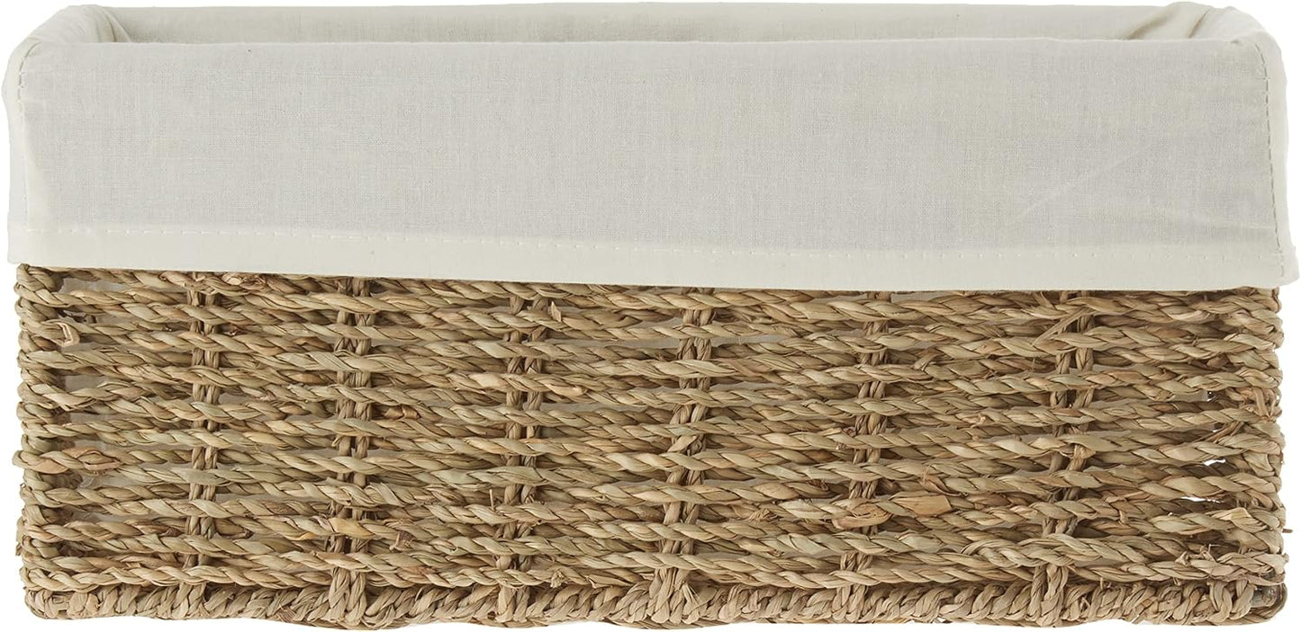 Cesta estante forrada blanca set 2