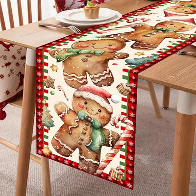 Camino mesa navidad pan jengibre 13x72pulg