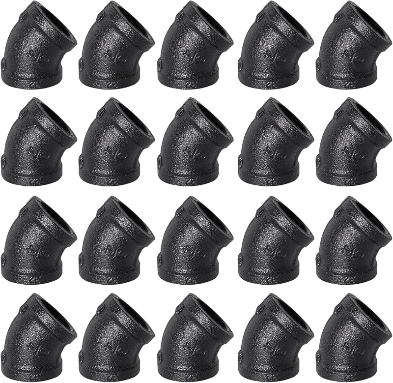 20 Conectores Hierro Fundido Roscados Hembra 3/4pulg Negro